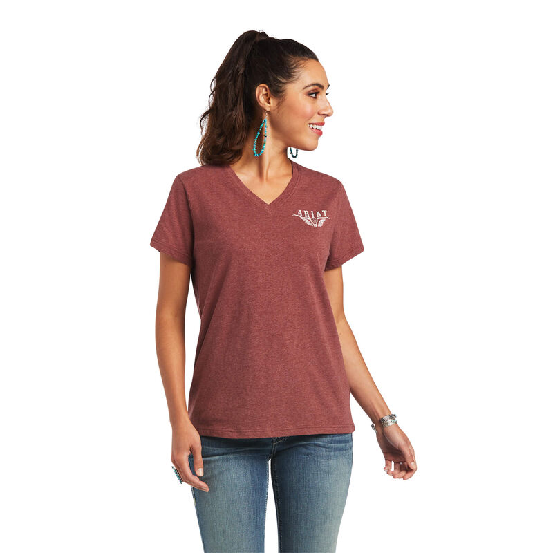 Camisetas Ariat Real Relaxed Longhorn Marrones Mujer - Chile 205-OGVWKH